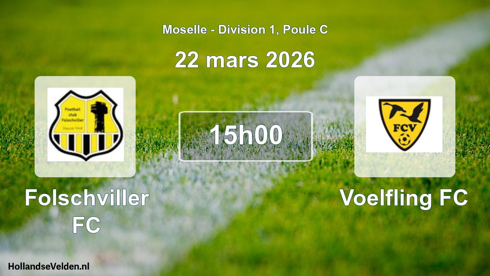 Match programmé: Folschviller FC - Voelfling FC (22 mars 2026)