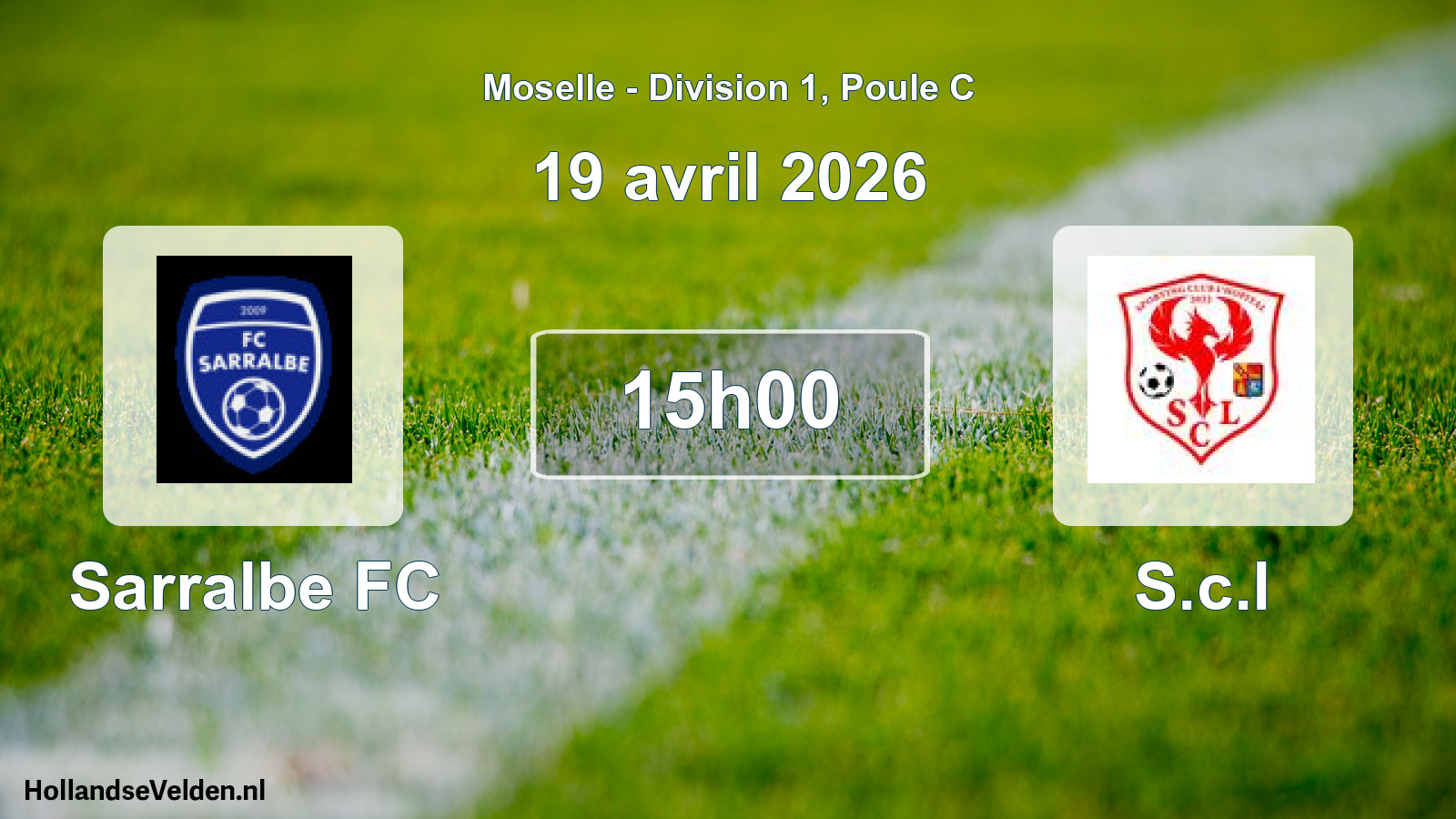 Match programmé: Sarralbe FC - S.c.l (19 avril 2026)