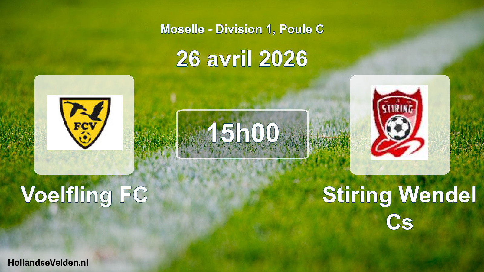 Match programmé: Voelfling FC - Stiring Wendel Cs (26 avril 2026)