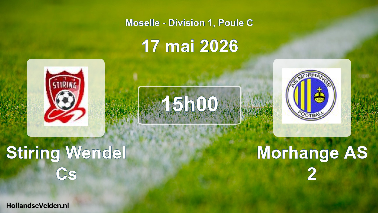 Match programmé: Stiring Wendel Cs - Morhange AS 2 (17 mai 2026)