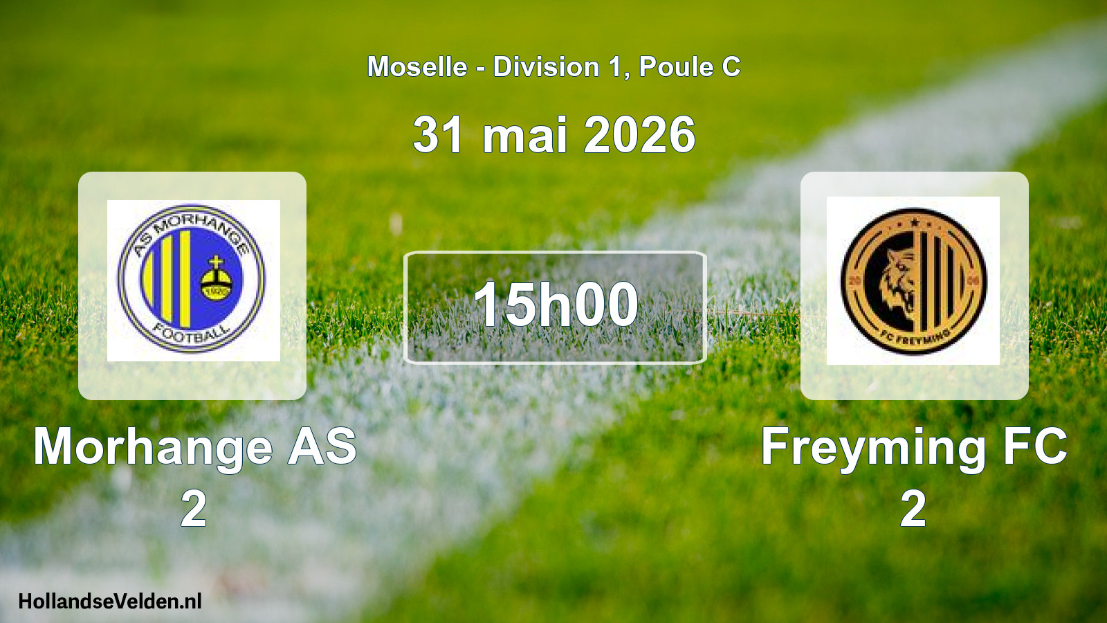 Match programmé: Morhange AS 2 - Freyming FC 2 (31 mai 2026)