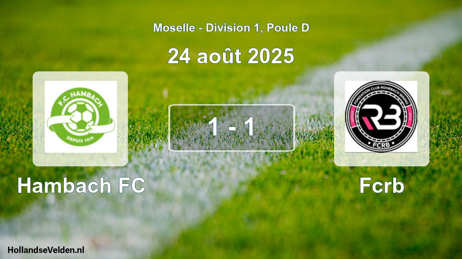 Match joué: Hambach FC - Fcrb 1 - 1 (24 août 2025)