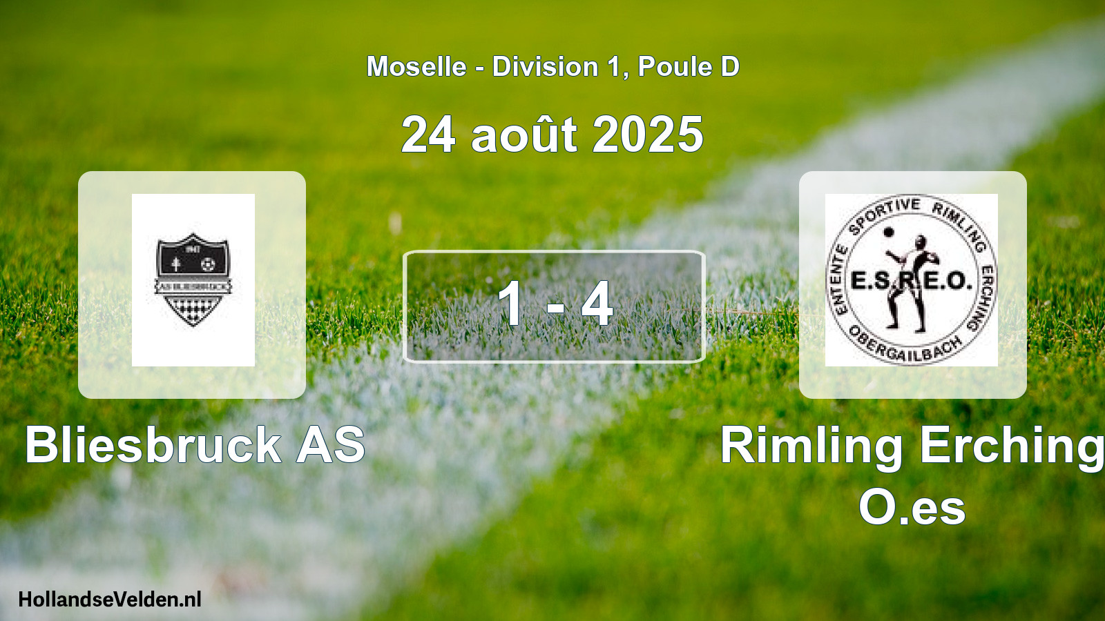 Match joué: Bliesbruck AS - Rimling Erching O.es 1 - 4 (24 août 2025)