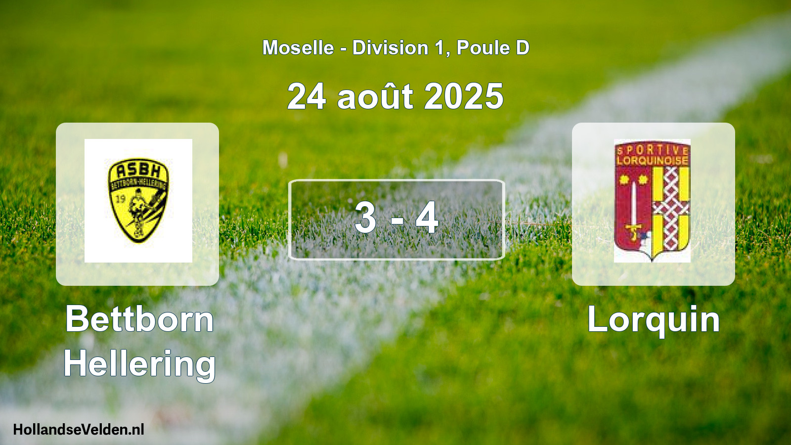 Match joué: Bettborn Hellering - Lorquin 3 - 4 (24 août 2025)