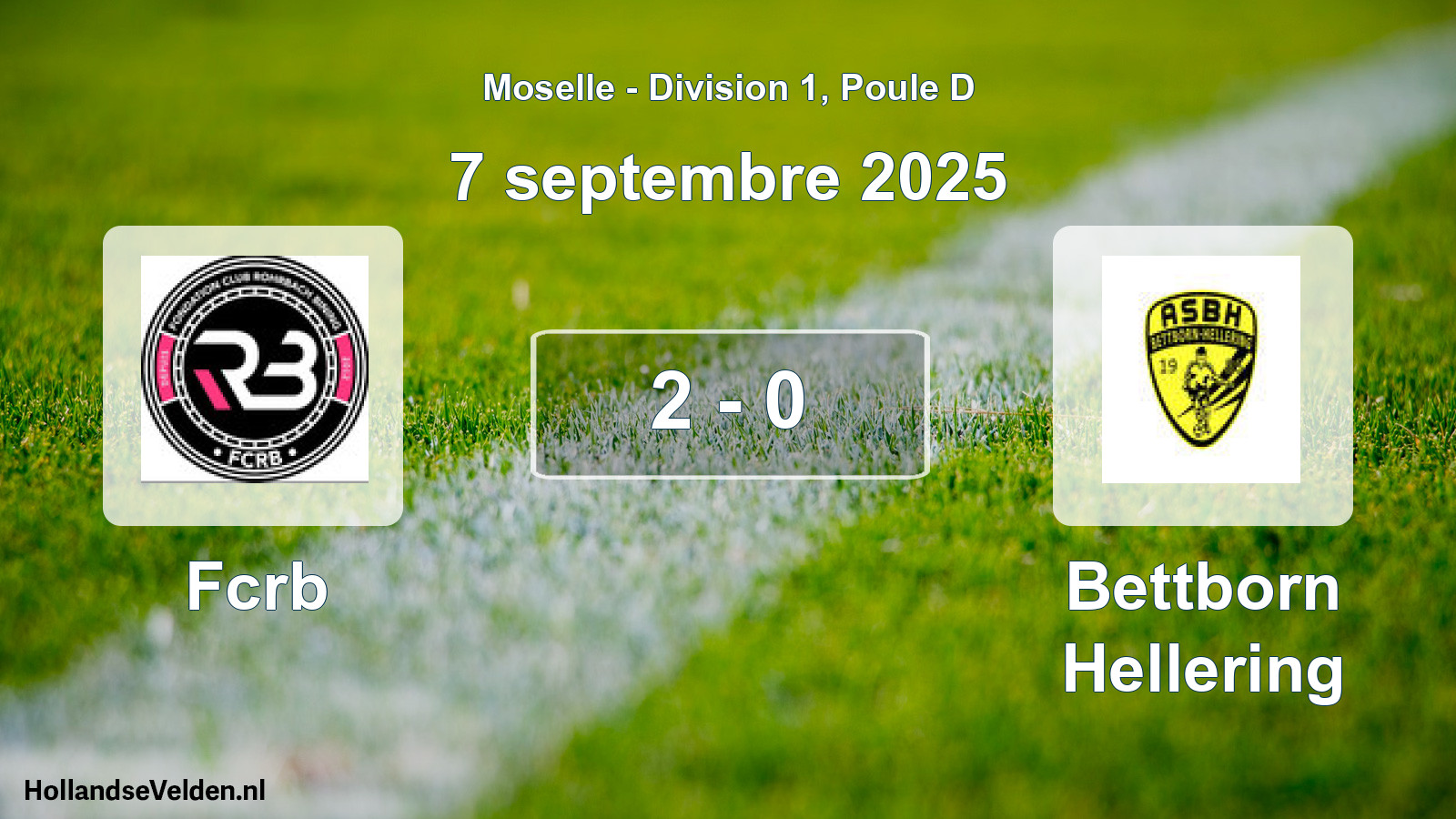 Gespeelde wedstrijd: Fcrb - Bettborn Hellering 2 - 0 (7 september 2025)