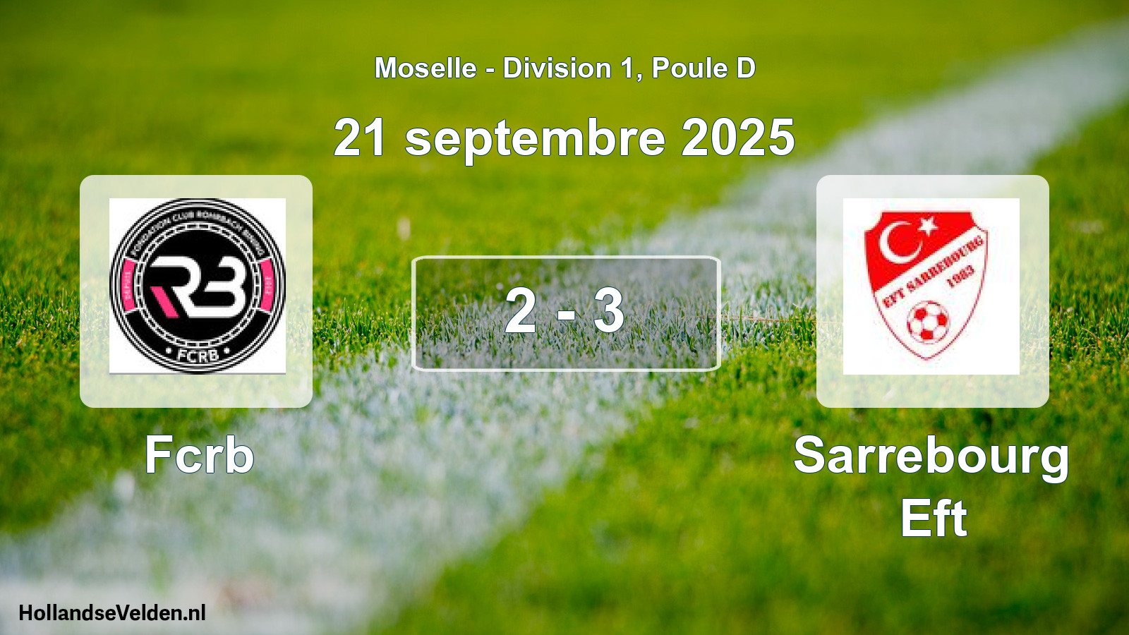 Match joué: Fcrb - Sarrebourg Eft 2 - 3 (21 septembre 2025)