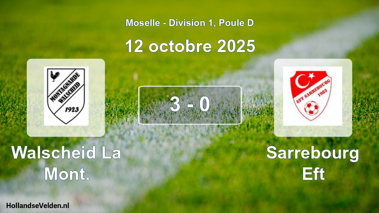 Gespeelde wedstrijd: Walscheid La Mont. - Sarrebourg Eft 3 - 0 (12 oktober 2025)