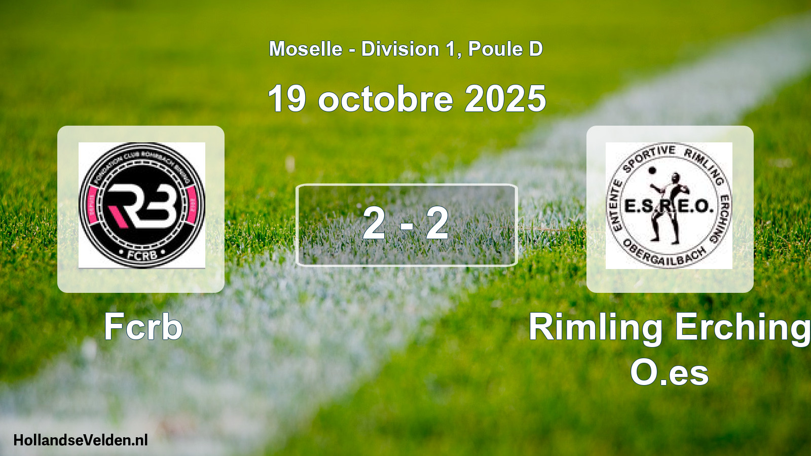Gespeelde wedstrijd: Fcrb - Rimling Erching O.es 2 - 2 (19 oktober 2025)