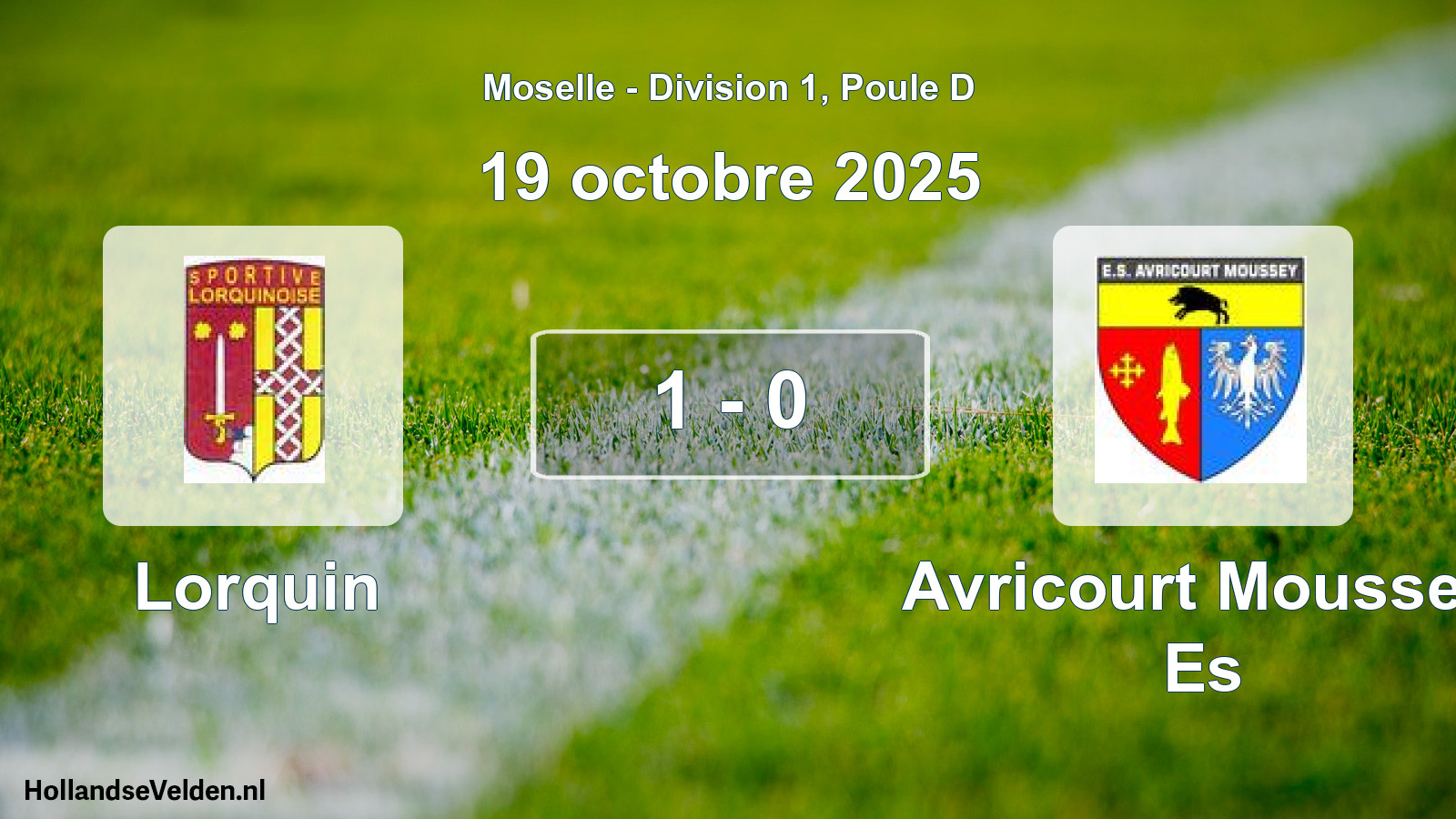 Match joué: Lorquin - Avricourt Moussey Es 1 - 0 (19 octobre 2025)