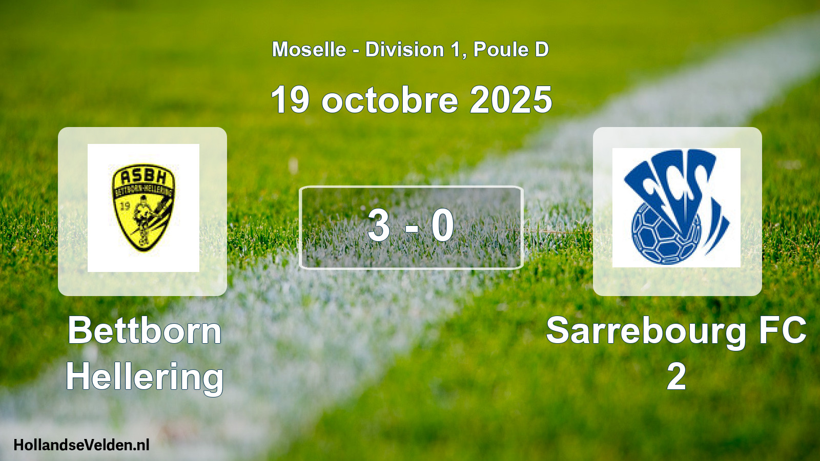 Gespeelde wedstrijd: Bettborn Hellering - Sarrebourg FC 2 3 - 0 (19 oktober 2025)