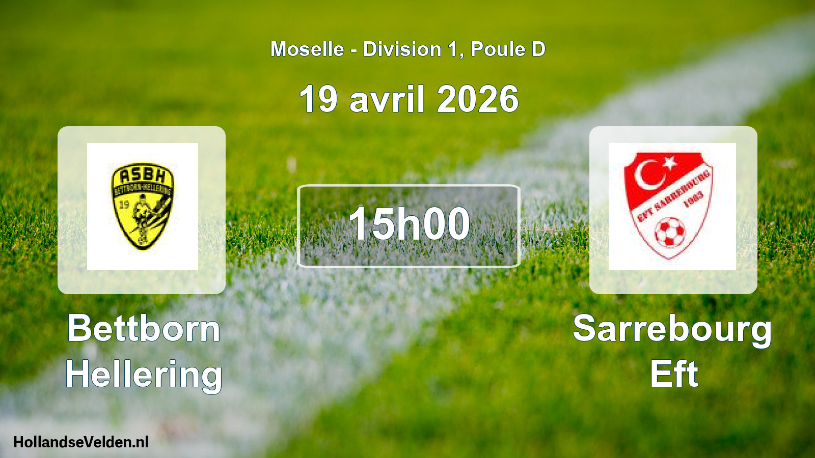 Match programmé: Bettborn Hellering - Sarrebourg Eft (19 avril 2026)