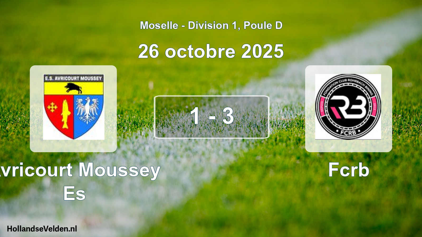 Total number of matches played: Avricourt Moussey Es - Fcrb 1 - 3 (26 October 2025)