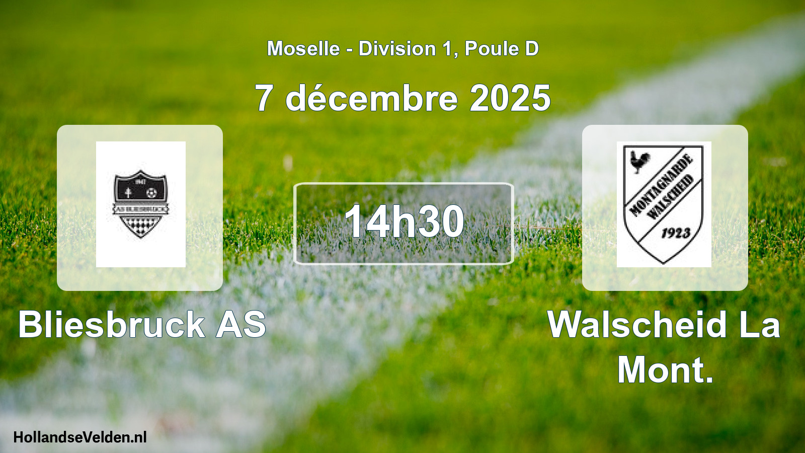 Geplande wedstrijd: Bliesbruck AS - Walscheid La Mont. (7 december 2025)