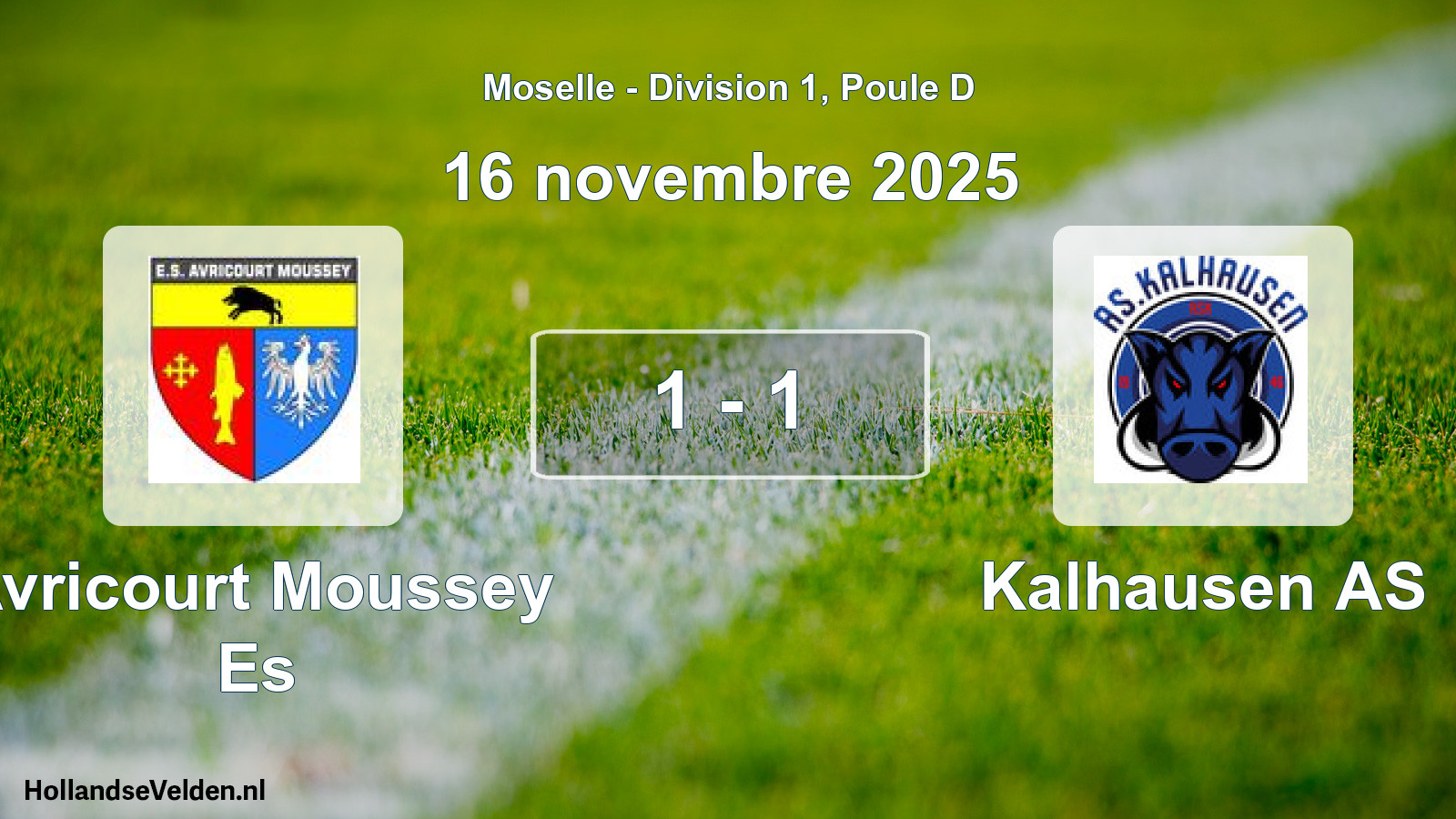 Gespeelde wedstrijd: Avricourt Moussey Es - Kalhausen AS 1 - 1 (16 november 2025)