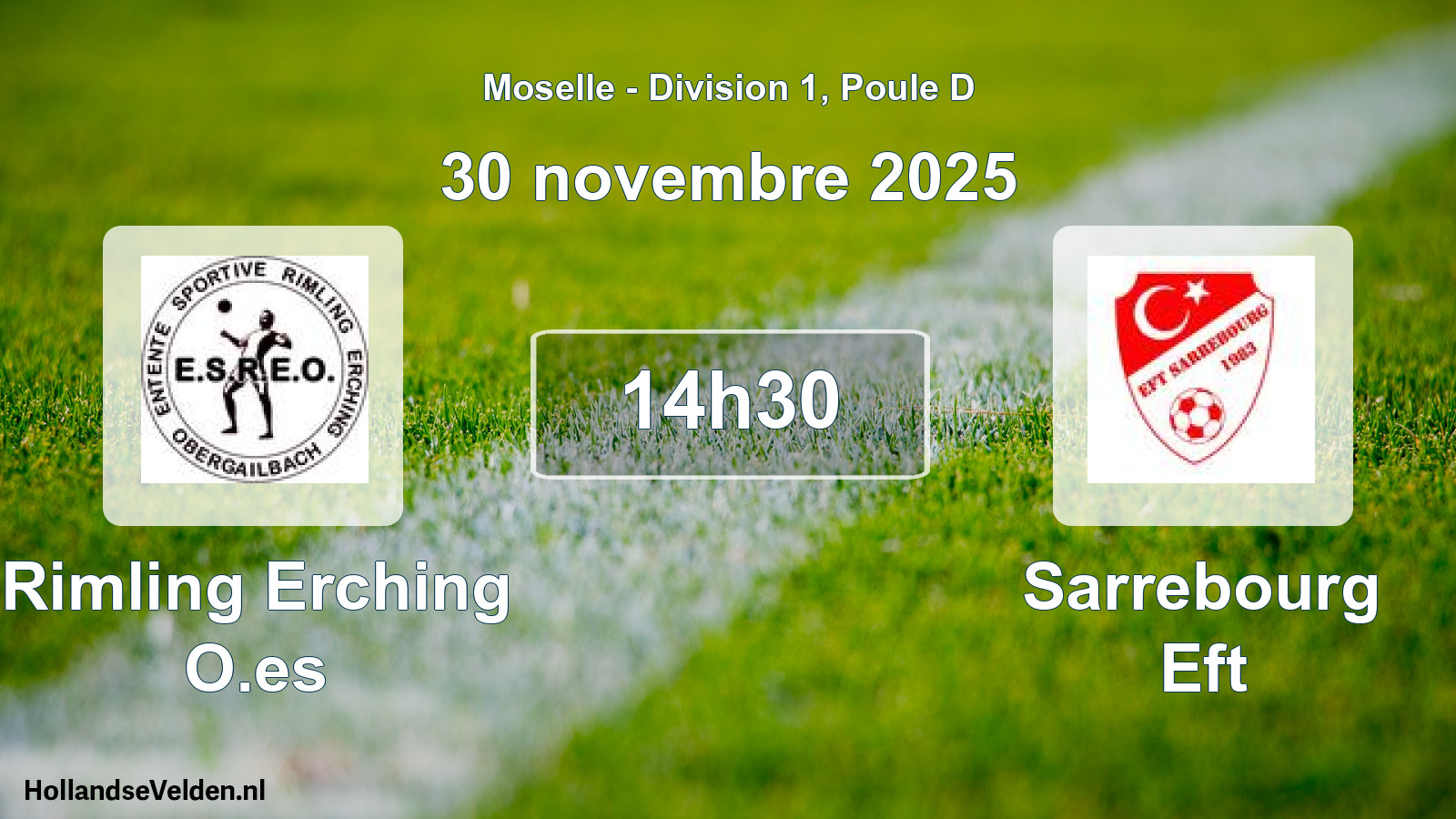Match programmé: Rimling Erching O.es - Sarrebourg Eft (30 novembre 2025)