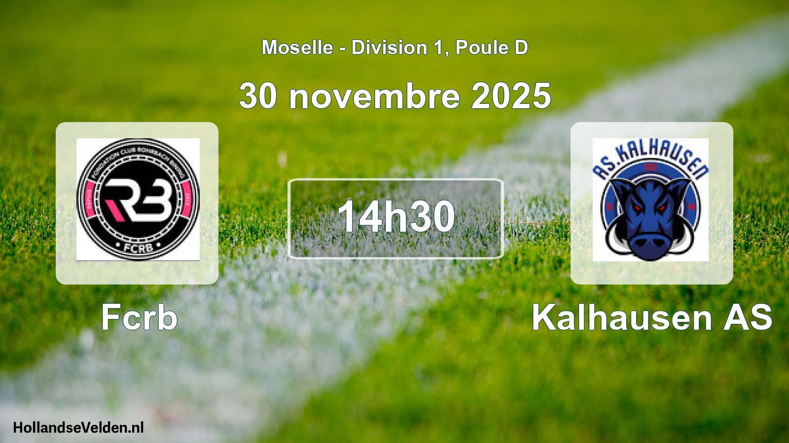 Match programmé: Fcrb - Kalhausen AS (30 novembre 2025)