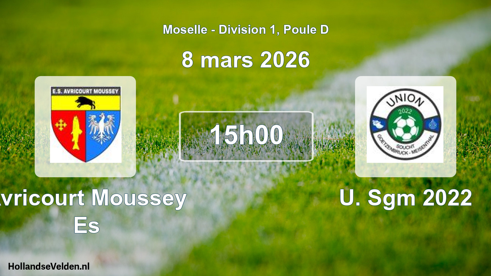 Scheduled Match: Avricourt Moussey Es - U. Sgm 2022 (8 March 2026)