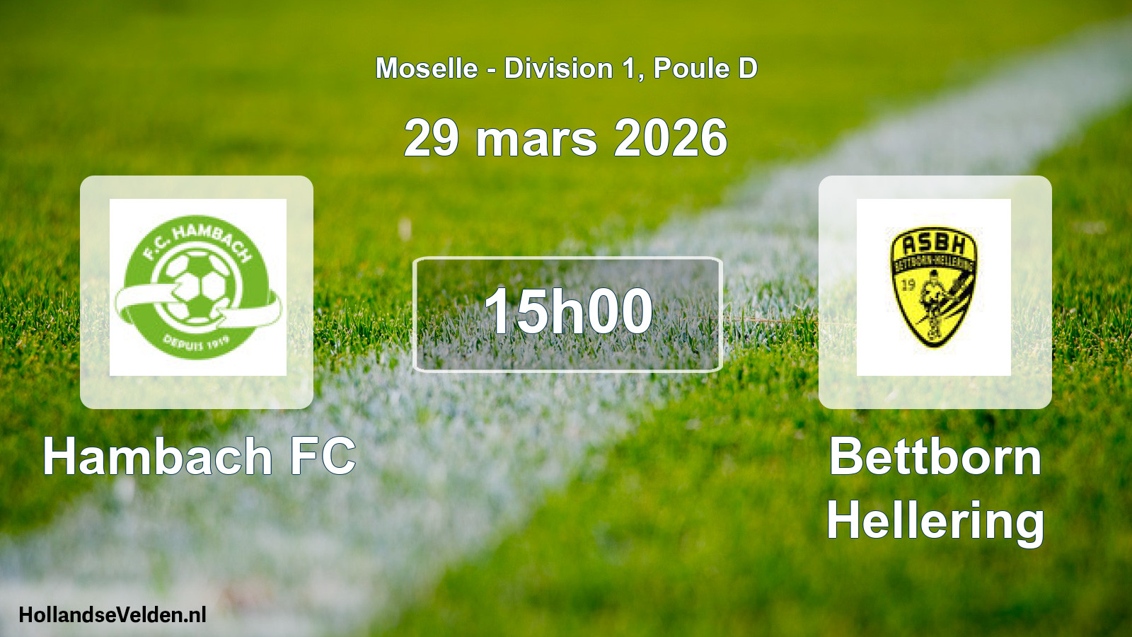 Match programmé: Hambach FC - Bettborn Hellering (29 mars 2026)