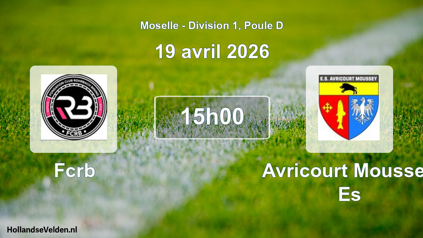 Geplande wedstrijd: Fcrb - Avricourt Moussey Es (19 april 2026)