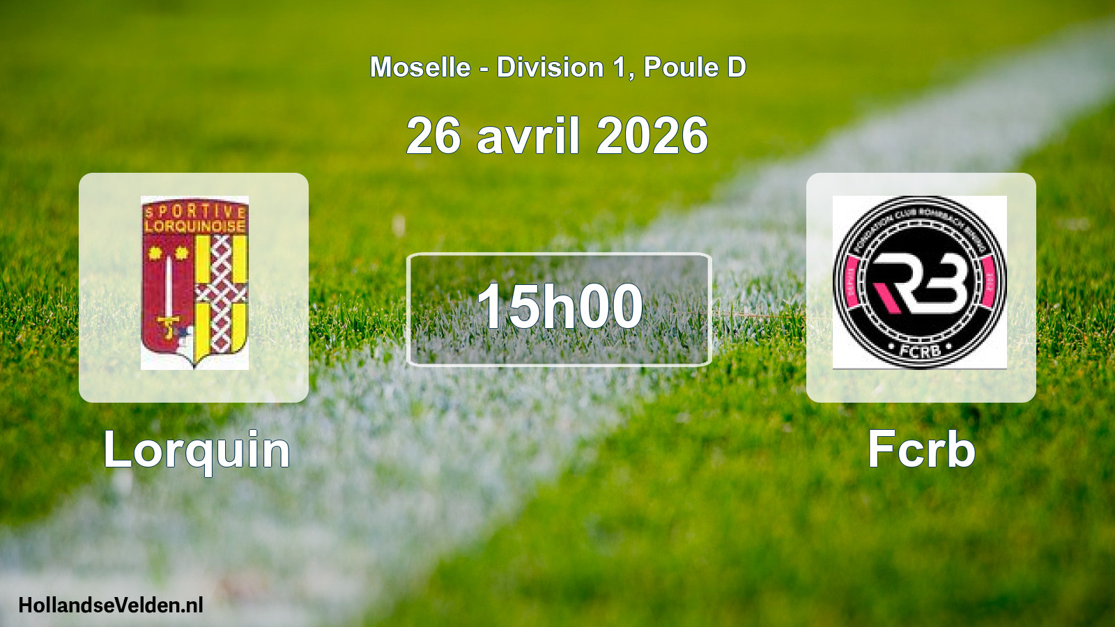 Match programmé: Lorquin - Fcrb (26 avril 2026)