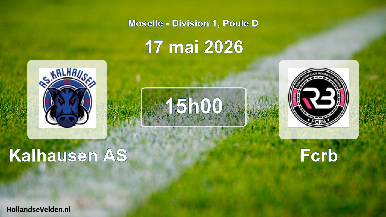 Match programmé: Kalhausen AS - Fcrb (17 mai 2026)