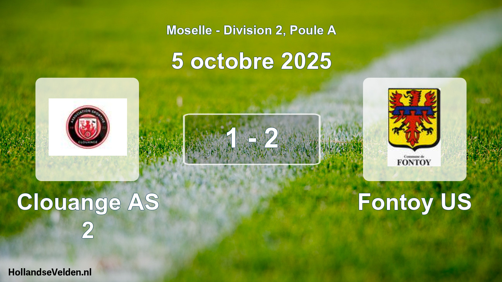 Gespeelde wedstrijd: Clouange AS 2 - Fontoy US 1 - 2 (5 oktober 2025)
