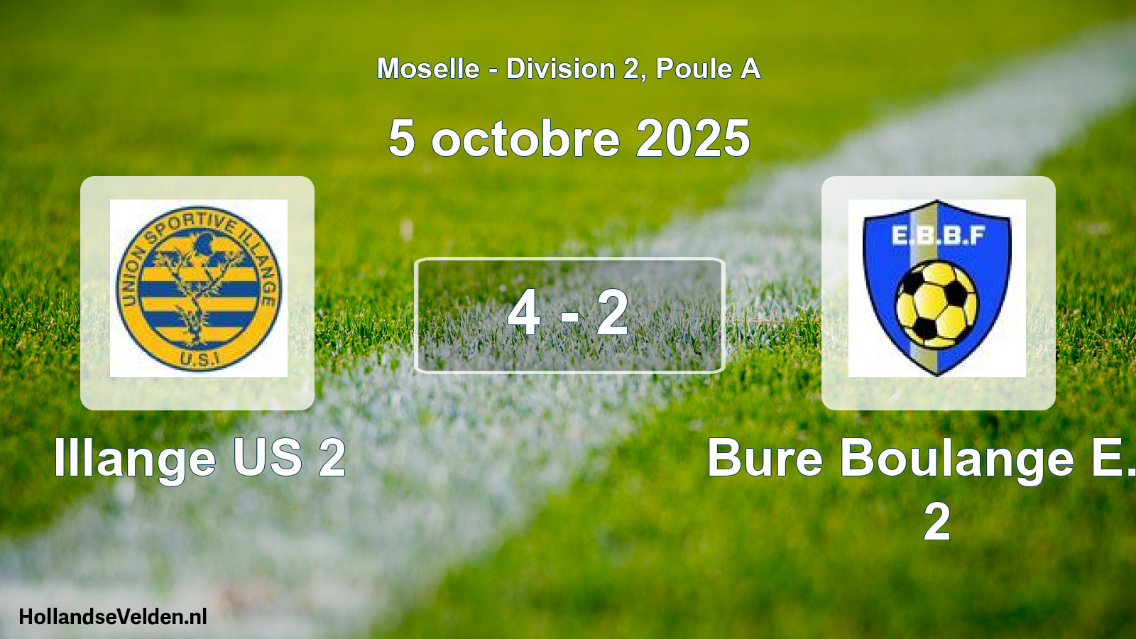 Total number of matches played: Illange US 2 - Bure Boulange E.f. 2 4 - 2 (5 October 2025)