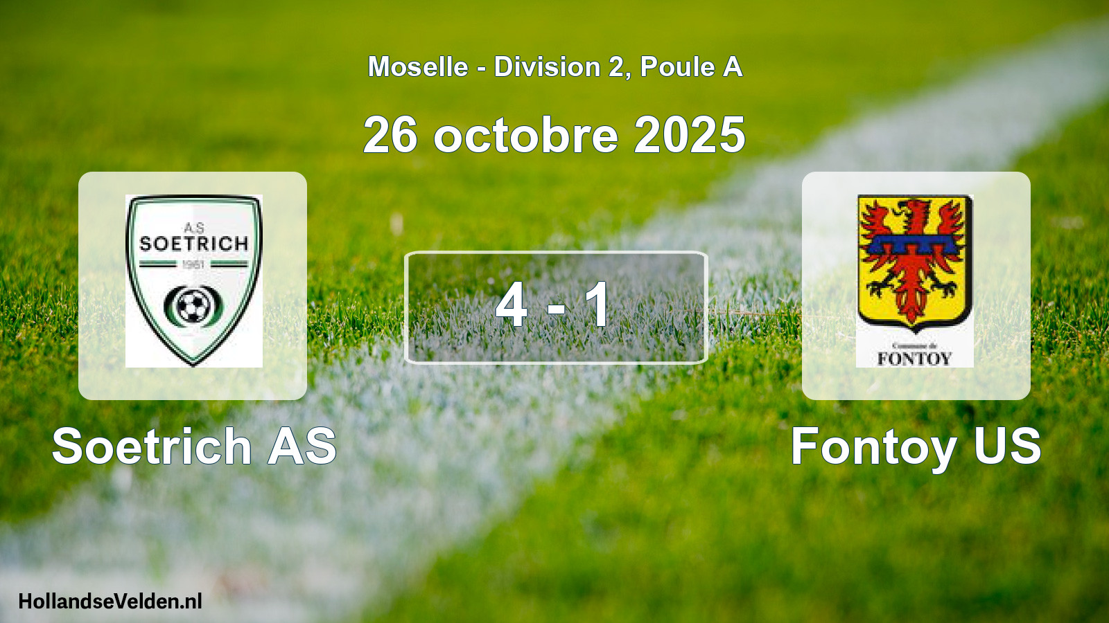 Total number of matches played: Soetrich AS - Fontoy US 4 - 1 (26 October 2025)