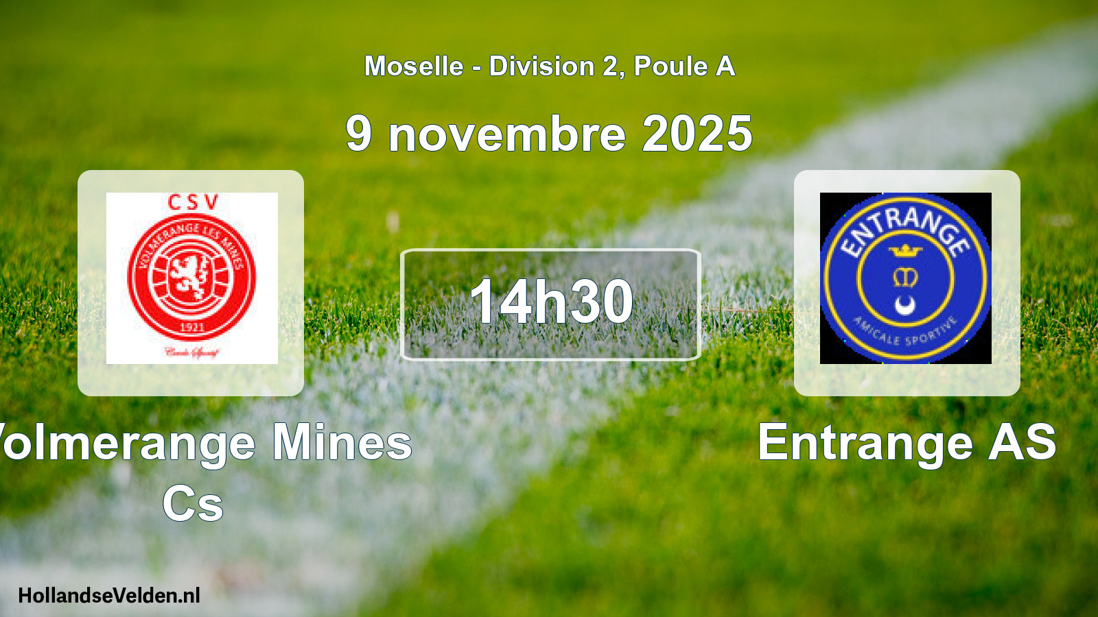 Match programmé: Volmerange Mines Cs - Entrange AS (9 novembre 2025)