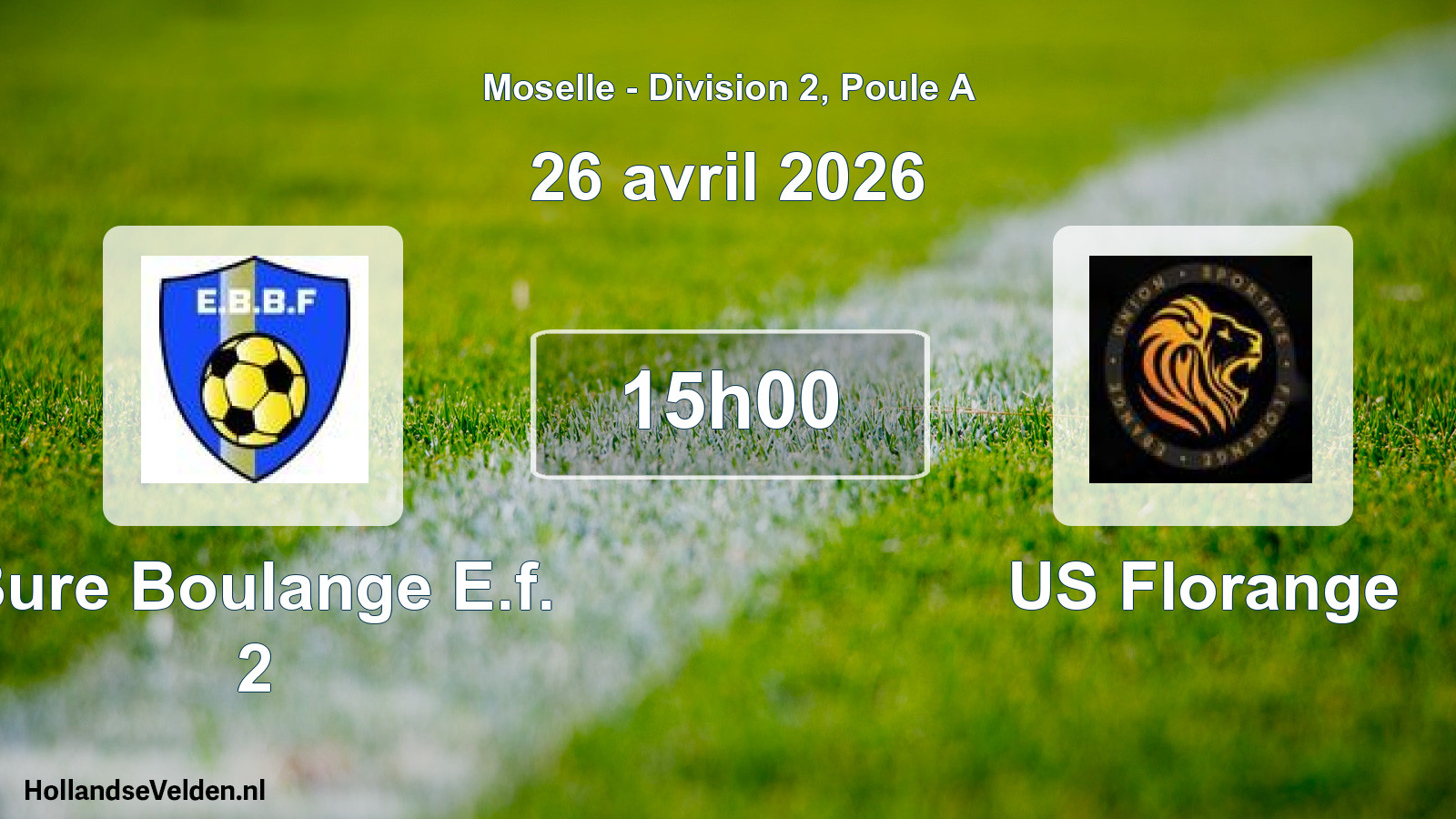 Scheduled Match: Bure Boulange E.f. 2 - US Florange (26 April 2026)