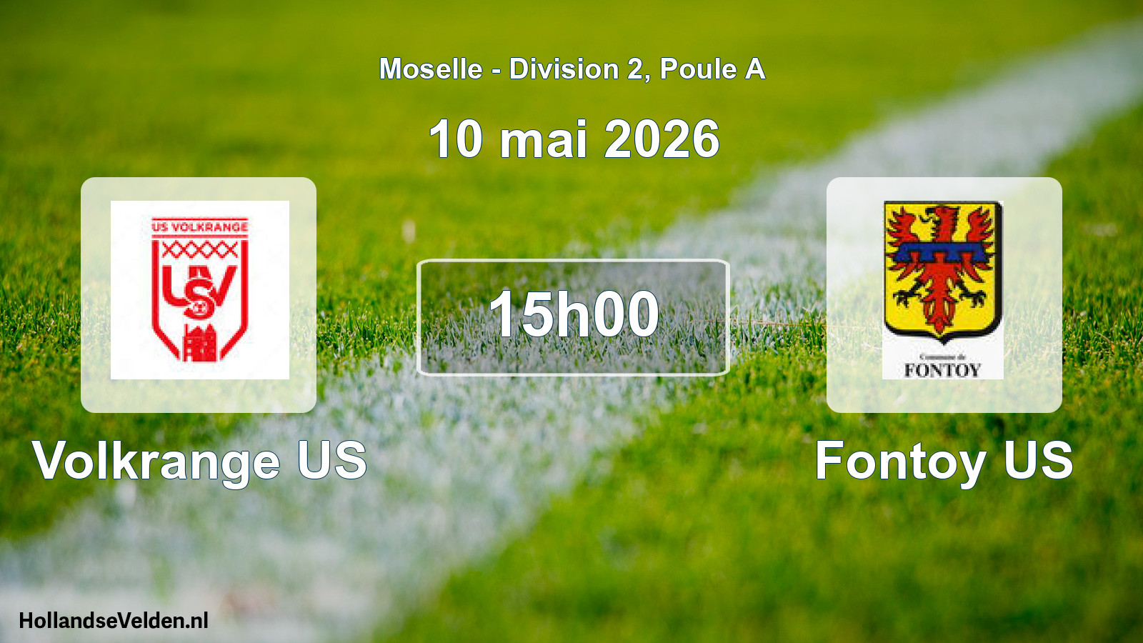 Match programmé: Volkrange US - Fontoy US (10 mai 2026)