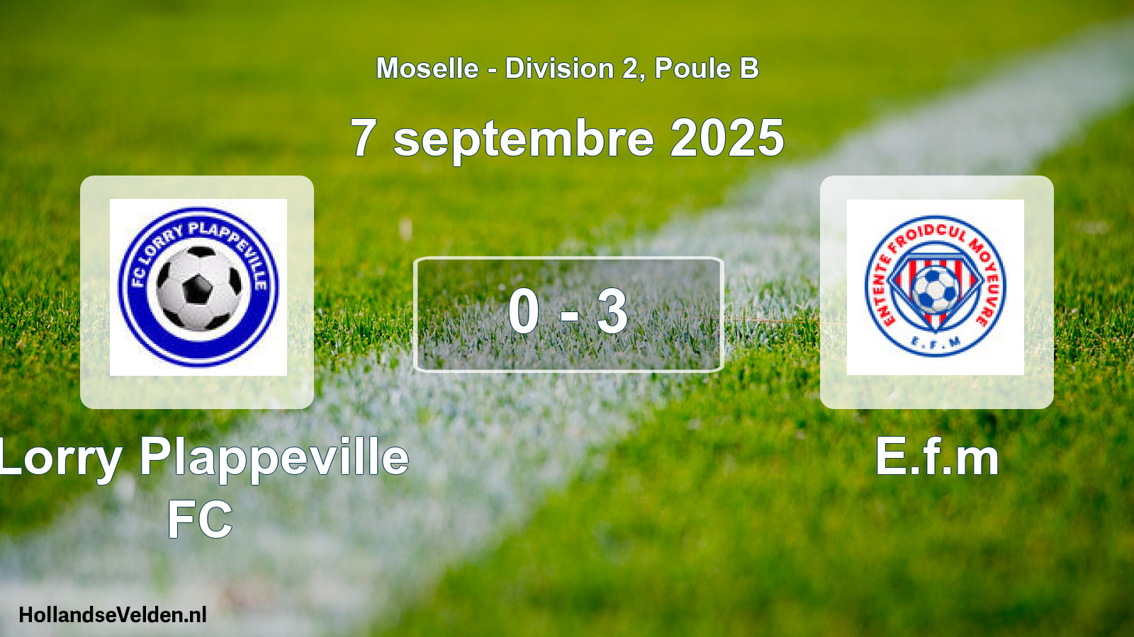Total number of matches played: Lorry Plappeville FC - E.f.m 0 - 3 (7 September 2025)