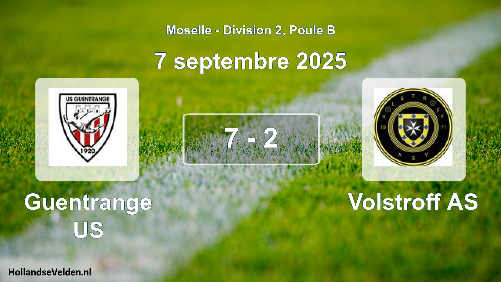 Match joué: Guentrange US - Volstroff AS 7 - 2 (7 septembre 2025)