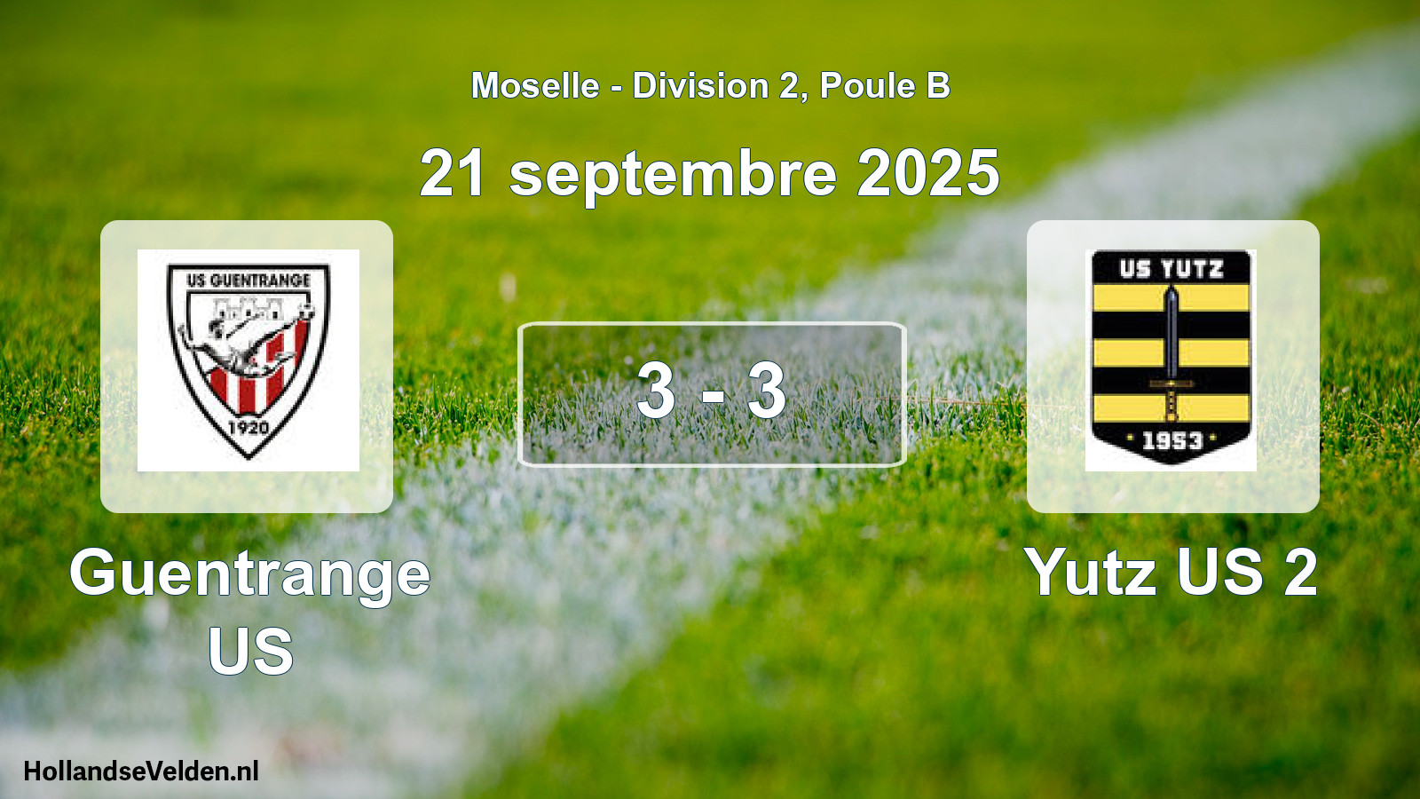 Match joué: Guentrange US - Yutz US 2 3 - 3 (21 septembre 2025)