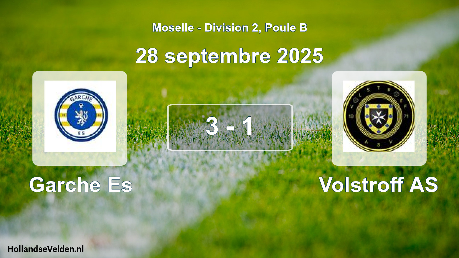 Match joué: Garche Es - Volstroff AS 3 - 1 (28 septembre 2025)