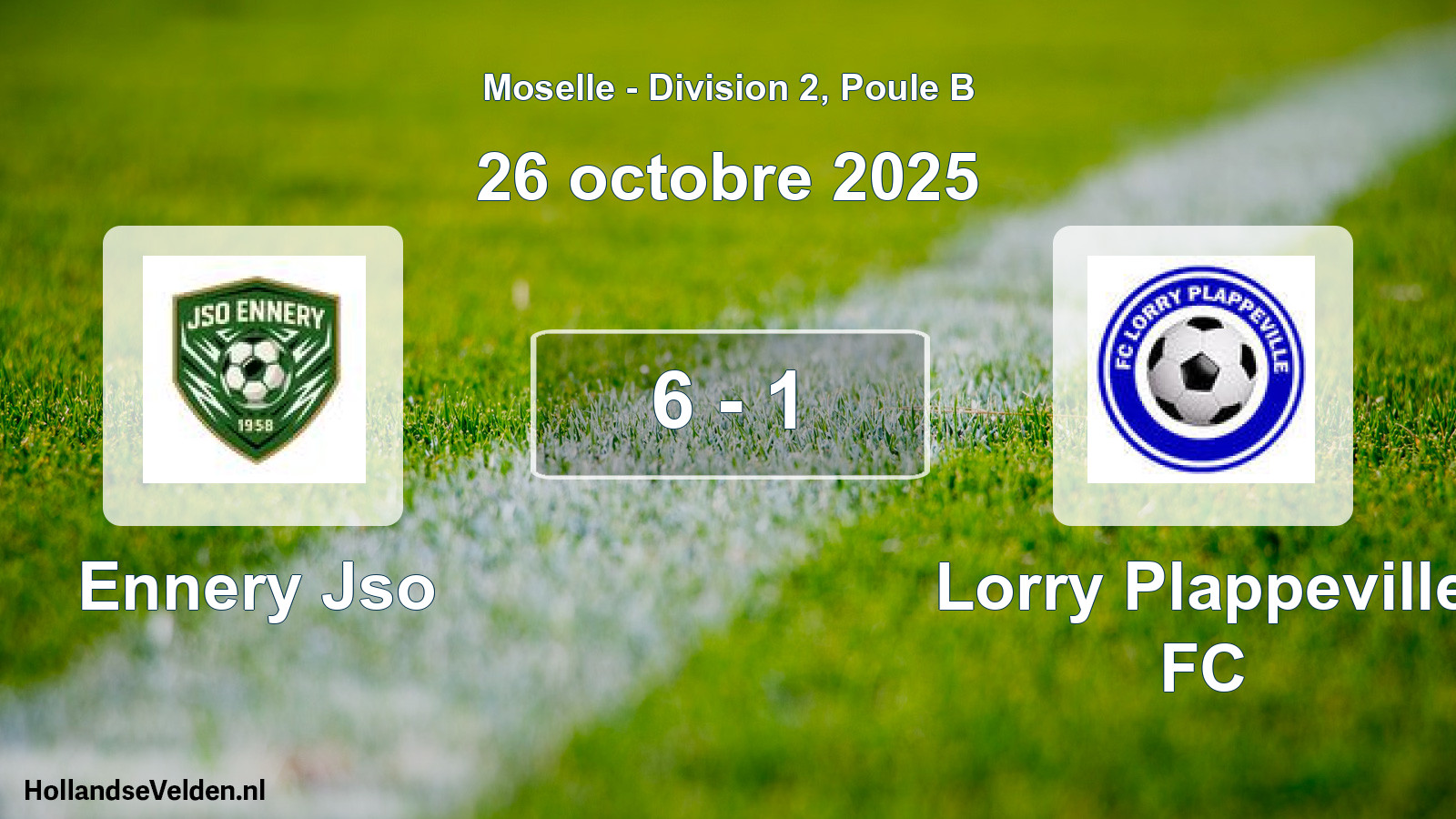 Match joué: Ennery Jso - Lorry Plappeville FC 6 - 1 (26 octobre 2025)