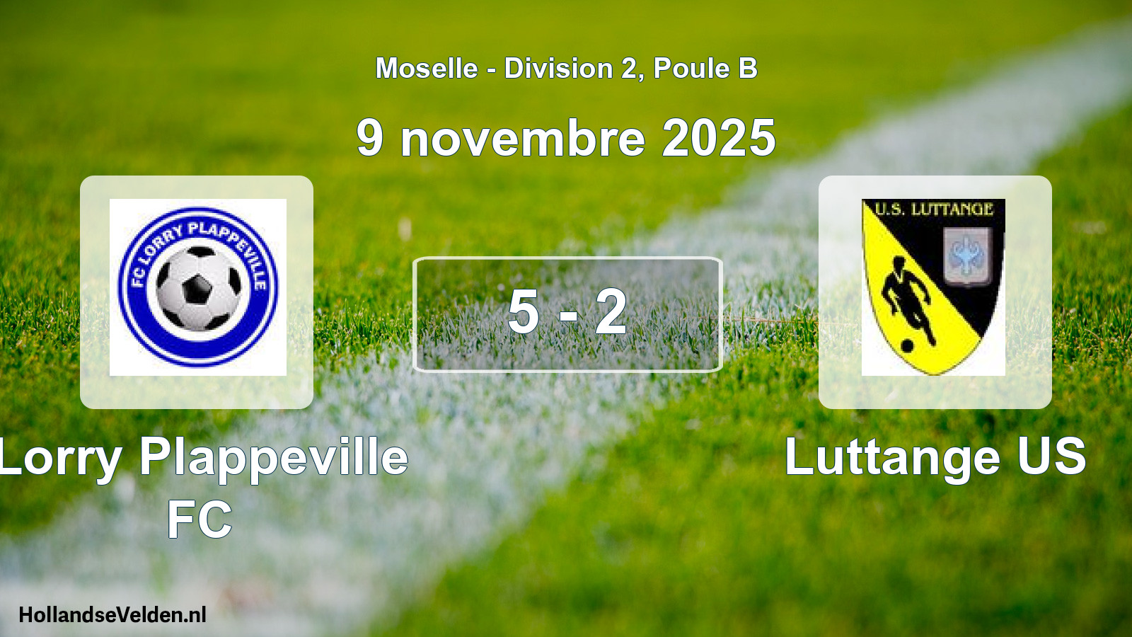Match joué: Lorry Plappeville FC - Luttange US 5 - 2 (9 novembre 2025)