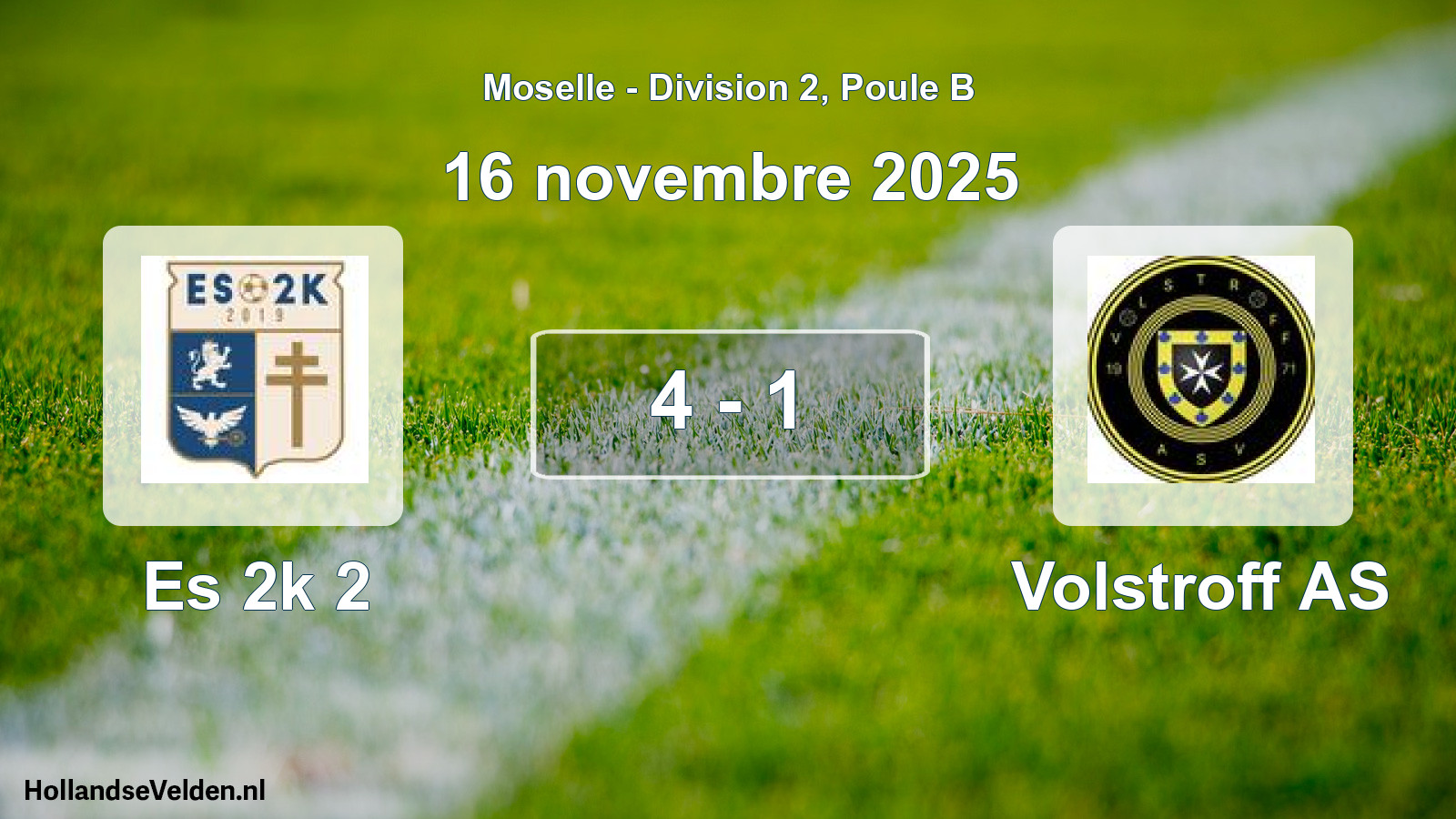 Match joué: Es 2k 2 - Volstroff AS 4 - 1 (16 novembre 2025)