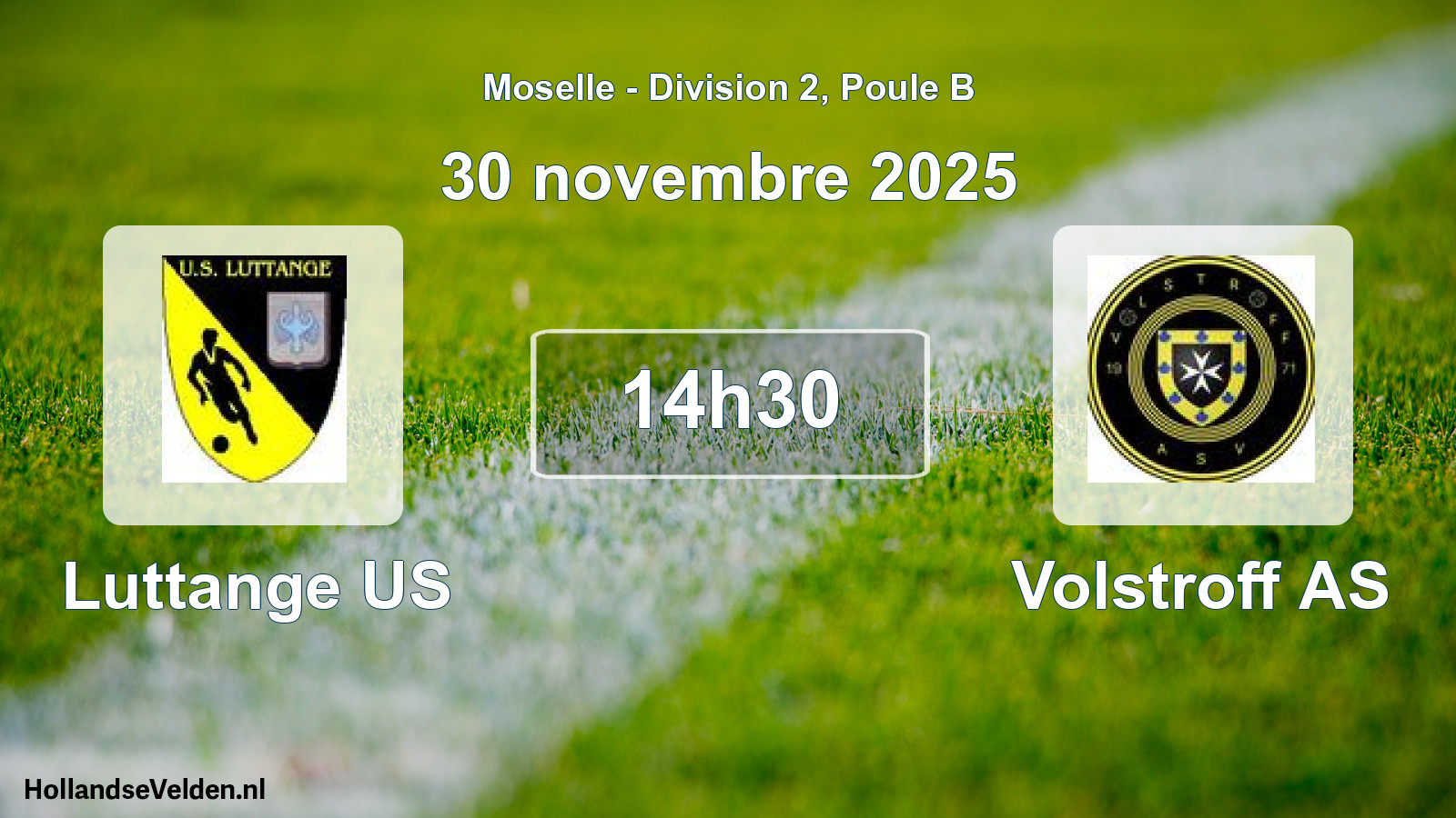 Match programmé: Luttange US - Volstroff AS (30 novembre 2025)