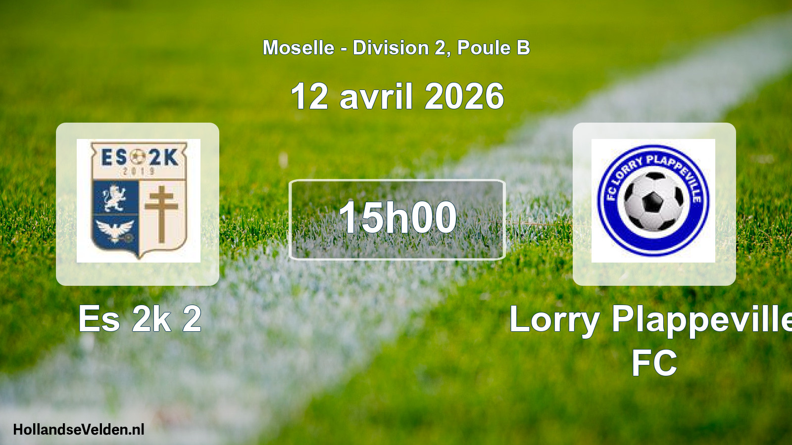 Match programmé: Es 2k 2 - Lorry Plappeville FC (12 avril 2026)