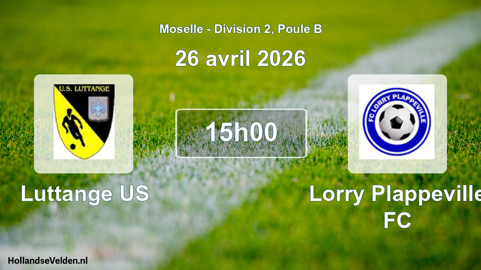 Match programmé: Luttange US - Lorry Plappeville FC (26 avril 2026)