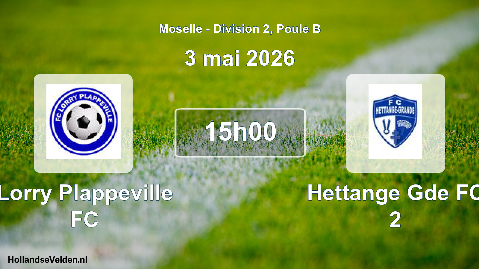 Match programmé: Lorry Plappeville FC - Hettange Gde FC 2 (3 mai 2026)