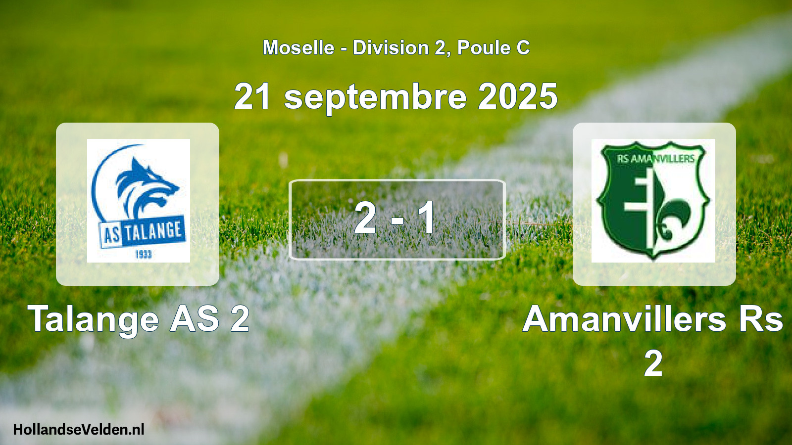 Gespeelde wedstrijd: Talange AS 2 - Amanvillers Rs 2 2 - 1 (21 september 2025)