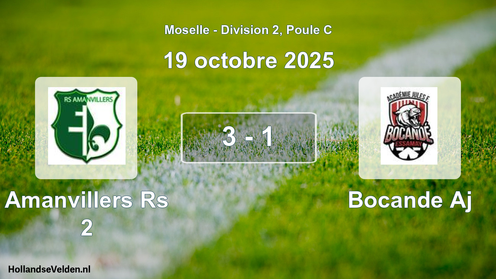 Match joué: Amanvillers Rs 2 - Bocande Aj 3 - 1 (19 octobre 2025)