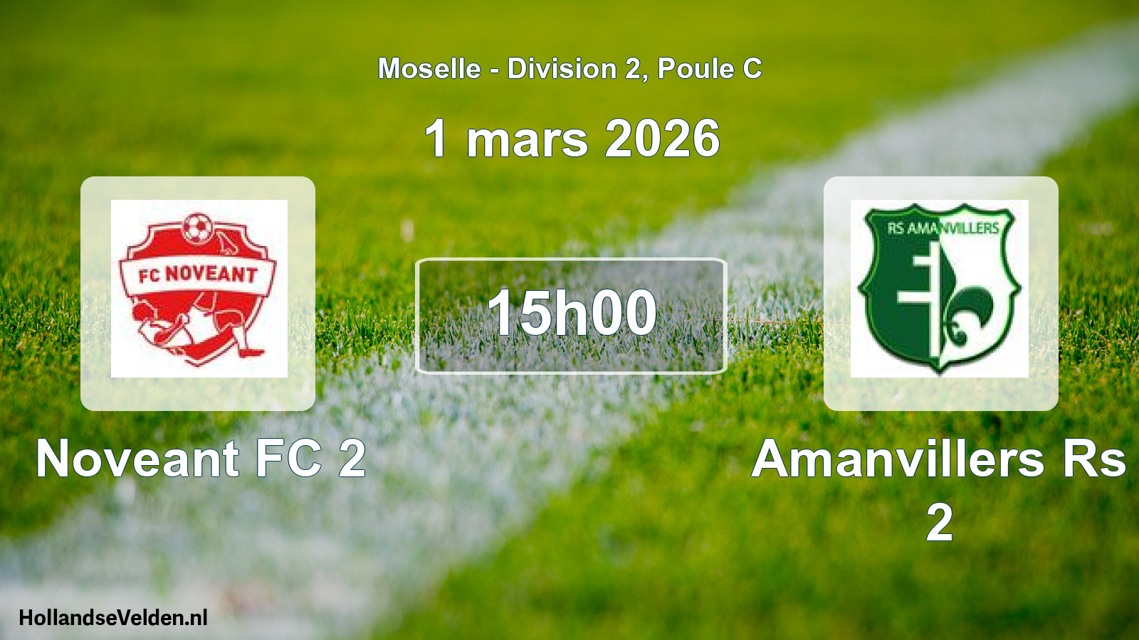 Match programmé: Noveant FC 2 - Amanvillers Rs 2 (1 mars 2026)