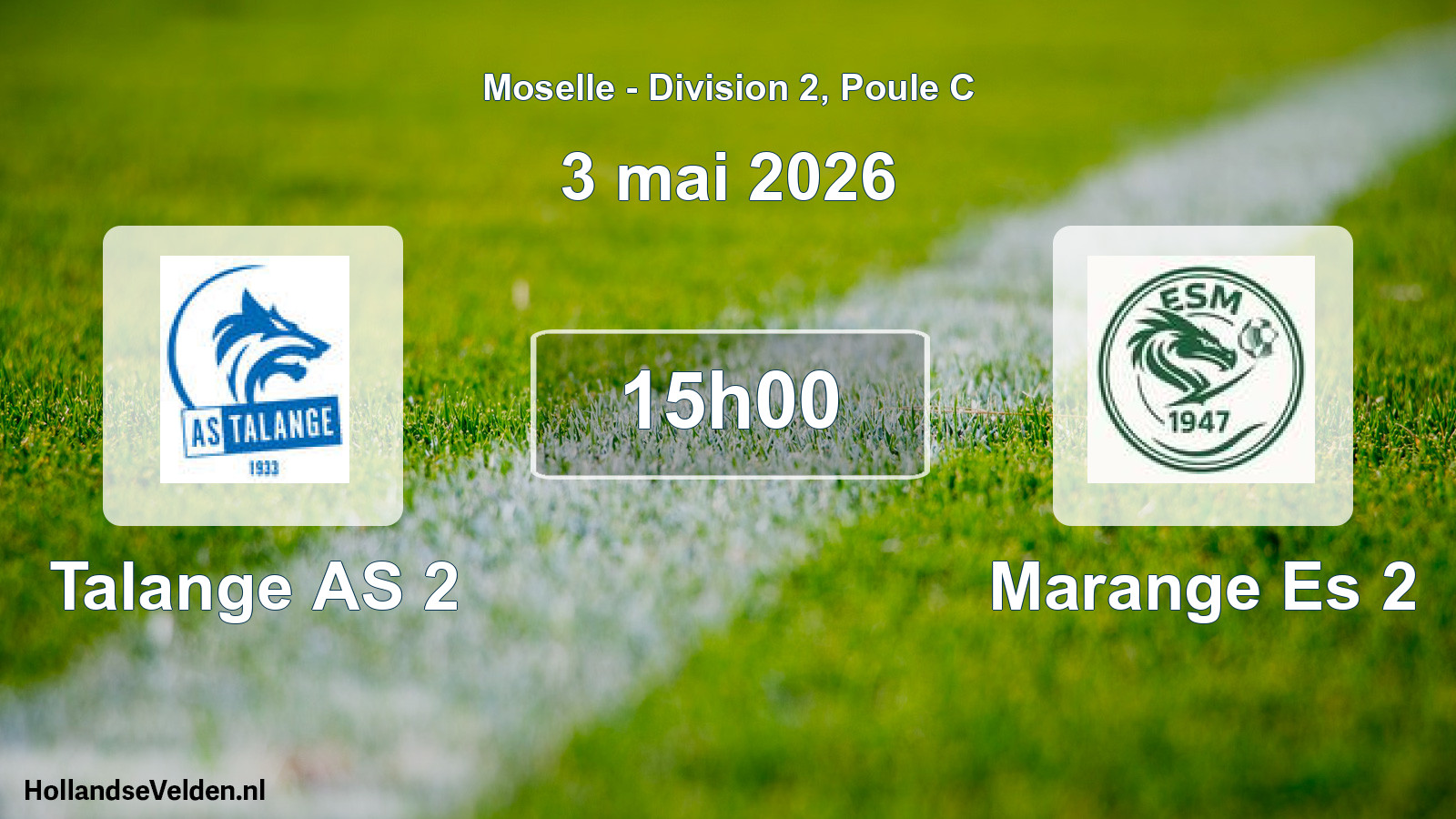 Match programmé: Talange AS 2 - Marange Es 2 (3 mai 2026)