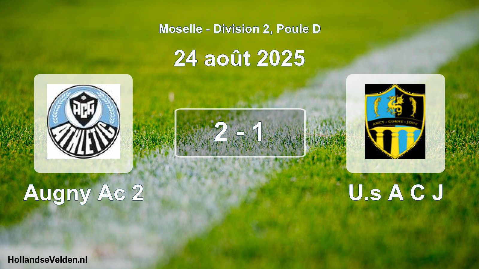 Match joué: Augny Ac 2 - U.s A C J 2 - 1 (24 août 2025)