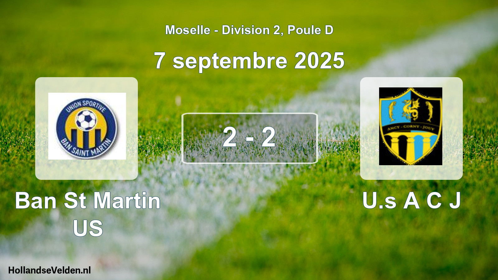 Match joué: Ban St Martin US - U.s A C J 2 - 2 (7 septembre 2025)