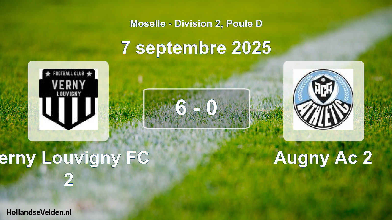 Match joué: Verny Louvigny FC 2 - Augny Ac 2 6 - 0 (7 septembre 2025)