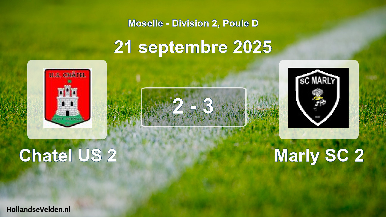 Match joué: Chatel US 2 - Marly SC 2 2 - 3 (21 septembre 2025)